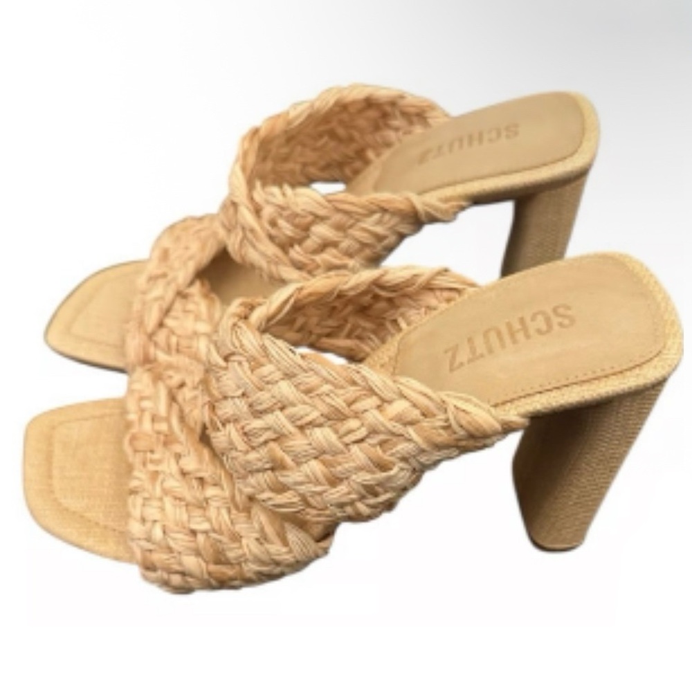 SCHUTZ sz 11 Women's Tan Braided Heeled Sandals